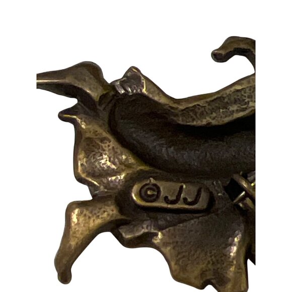 Vintage JJ Angel Brooch Pin Rhinestone Star Accents Winged Celestial 3" Tall - Picture 4 of 4